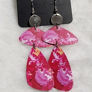 Paparazzi Vibrant Pink and Silver Dangle Earrings